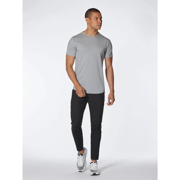 Cuts Clothing Men's Curve Hem Crew Neck Signature Fit Tee T-Shirt - Granite - Picture 4 of 5